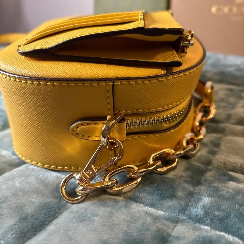 Michael Kors Crossbody Bag Set Yellow Leather Gold Hardware Small Everyday NWOT